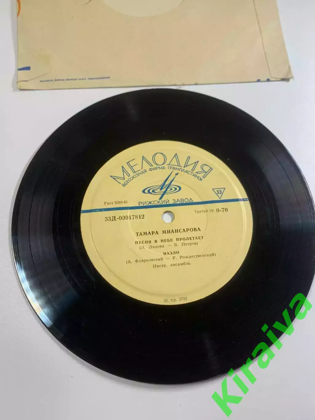 Пластинка виниловая Тамара Миансарова «Летка-енка / Молодость» Мелодия(Н2623) 4