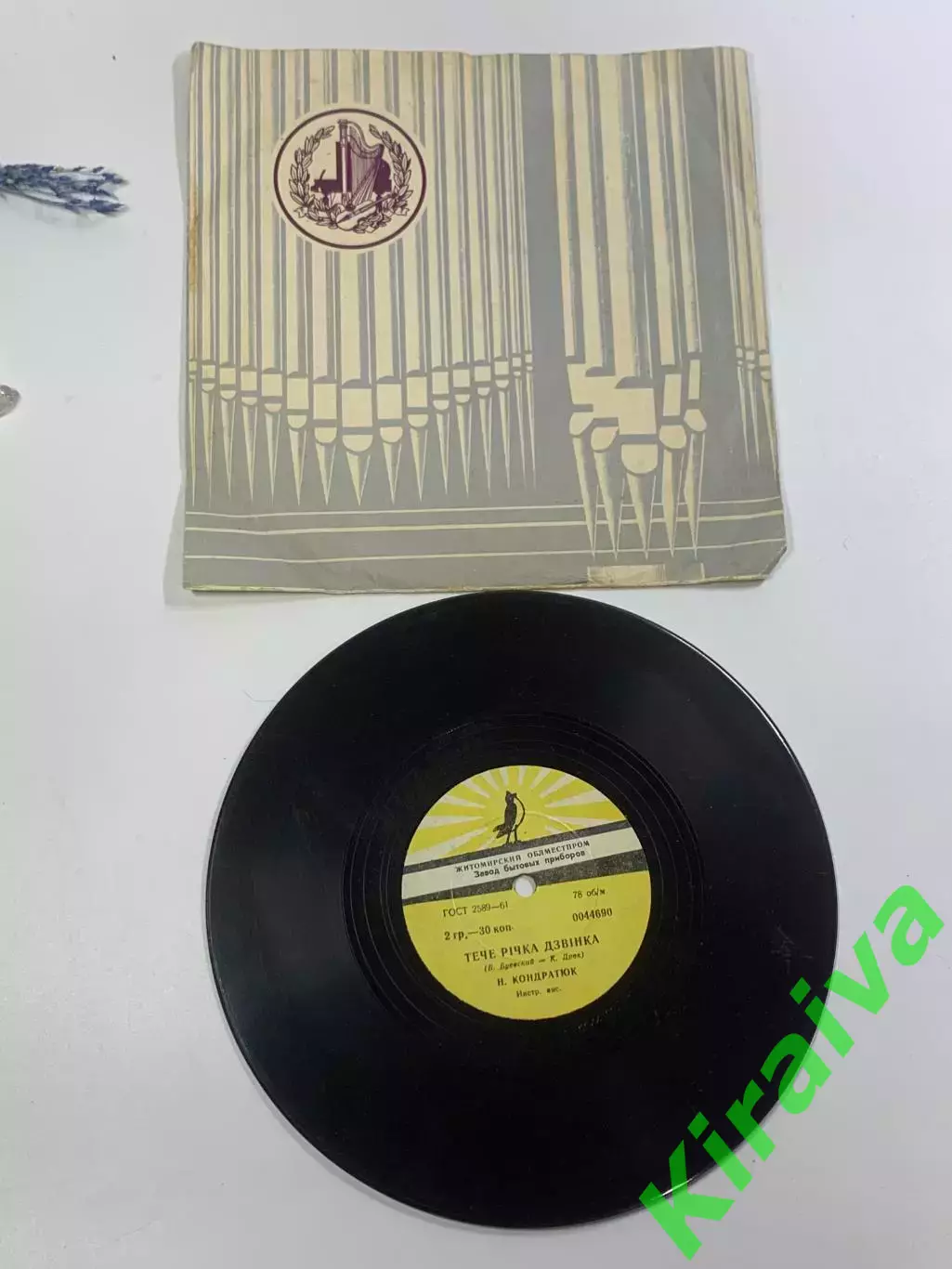 Грамплатка винтажная 78 об/мин «Течея река звонкая / На долине туман»(Н2637)