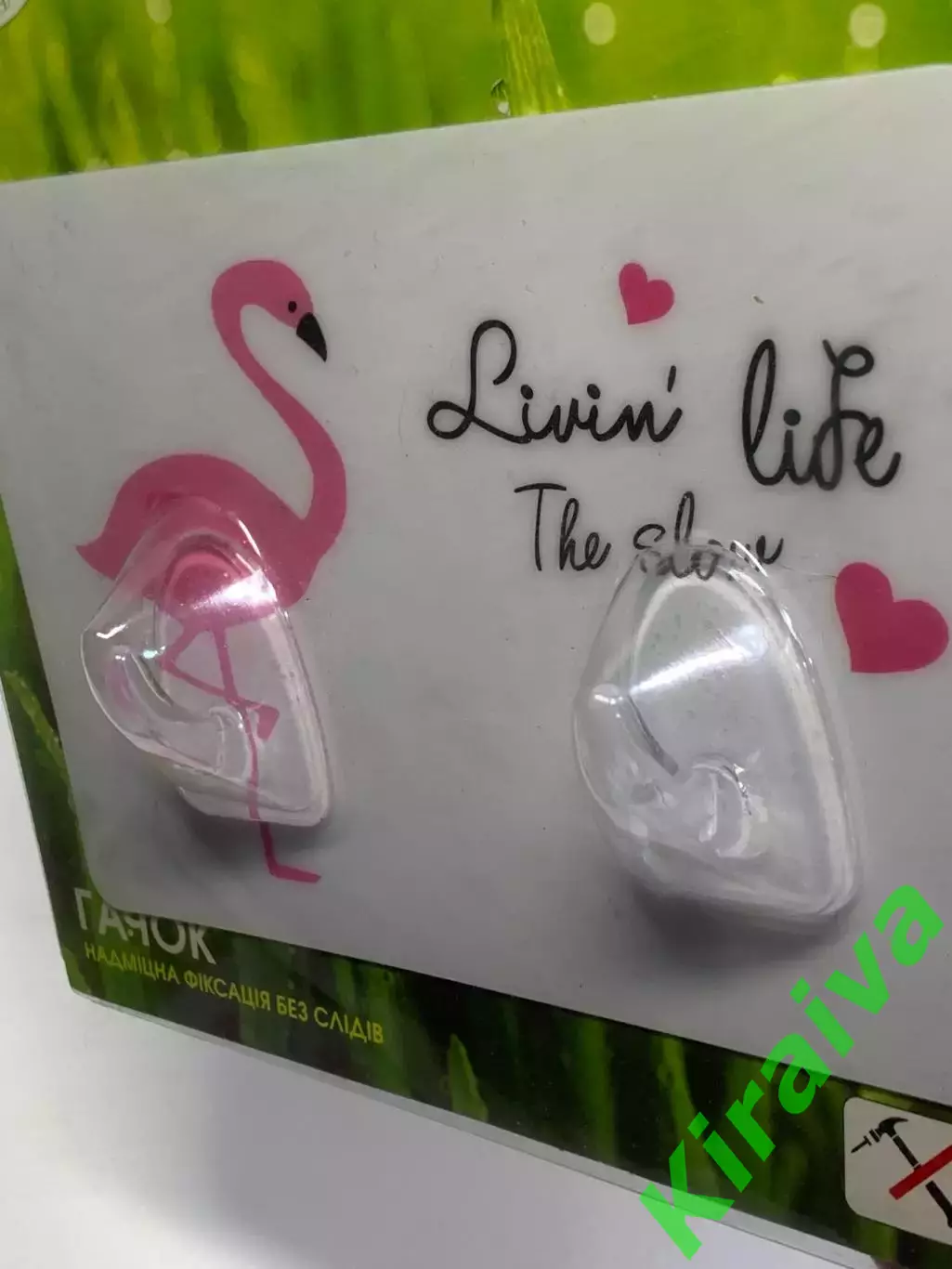 Крючок пластиковый Arino «Фламинго» двойной, розовый на силиконовой основе Н1312 2