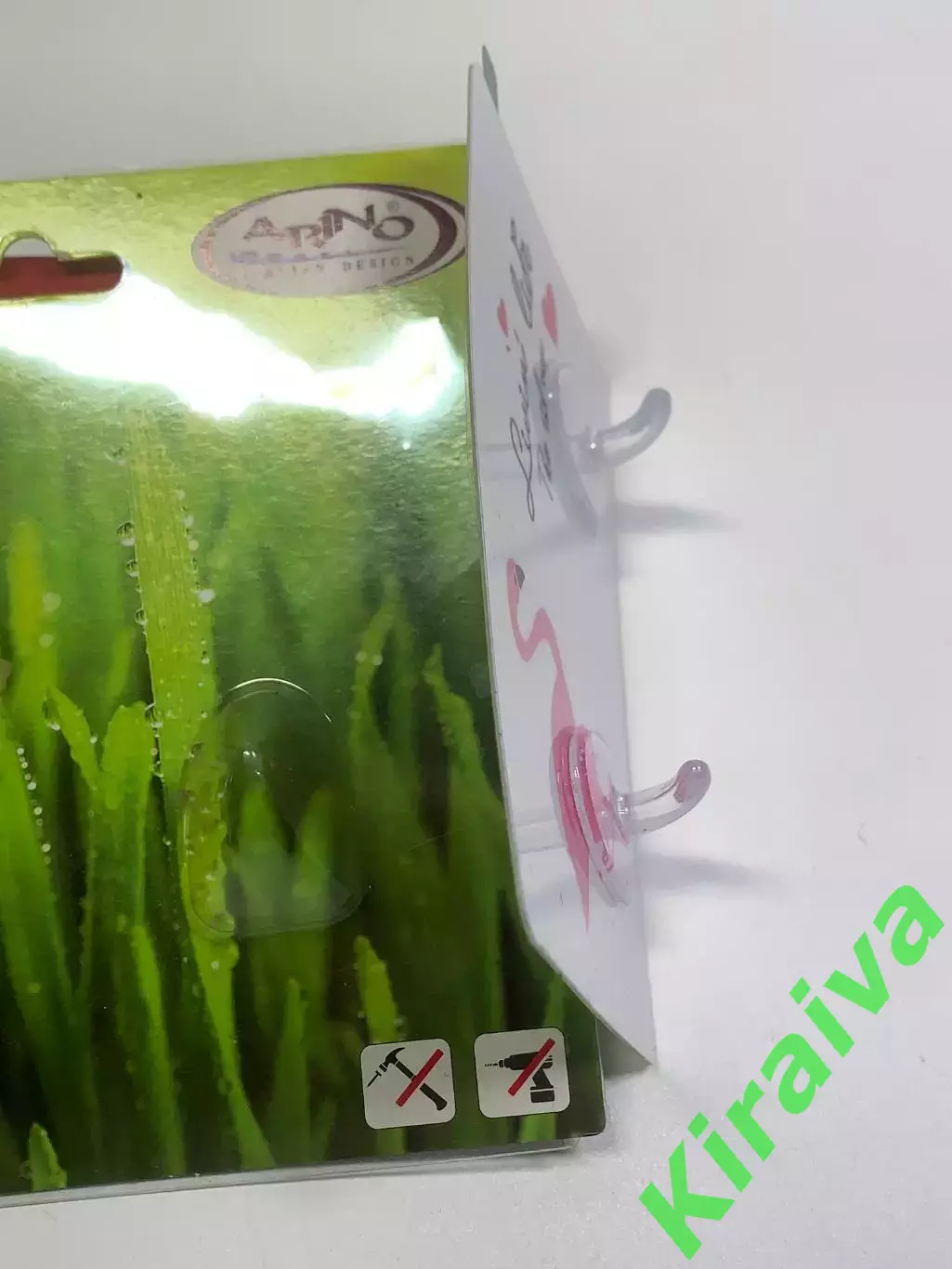 Крючок пластиковый Arino «Фламинго» двойной, розовый на силиконовой основе Н1312 4