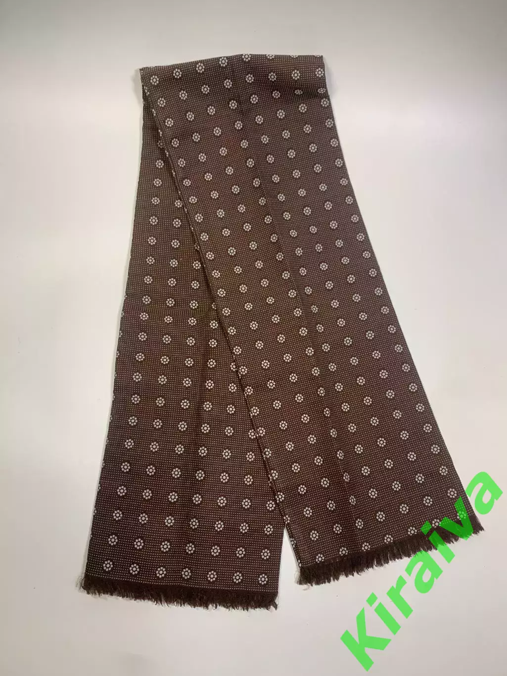 Мужской шарф с принтом и короткими кисточками (Н1020) 1