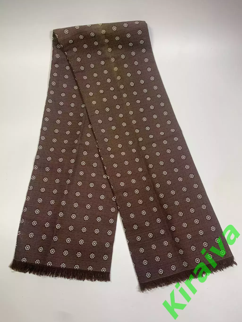 Мужской шарф с принтом и короткими кисточками (Н1020) 3