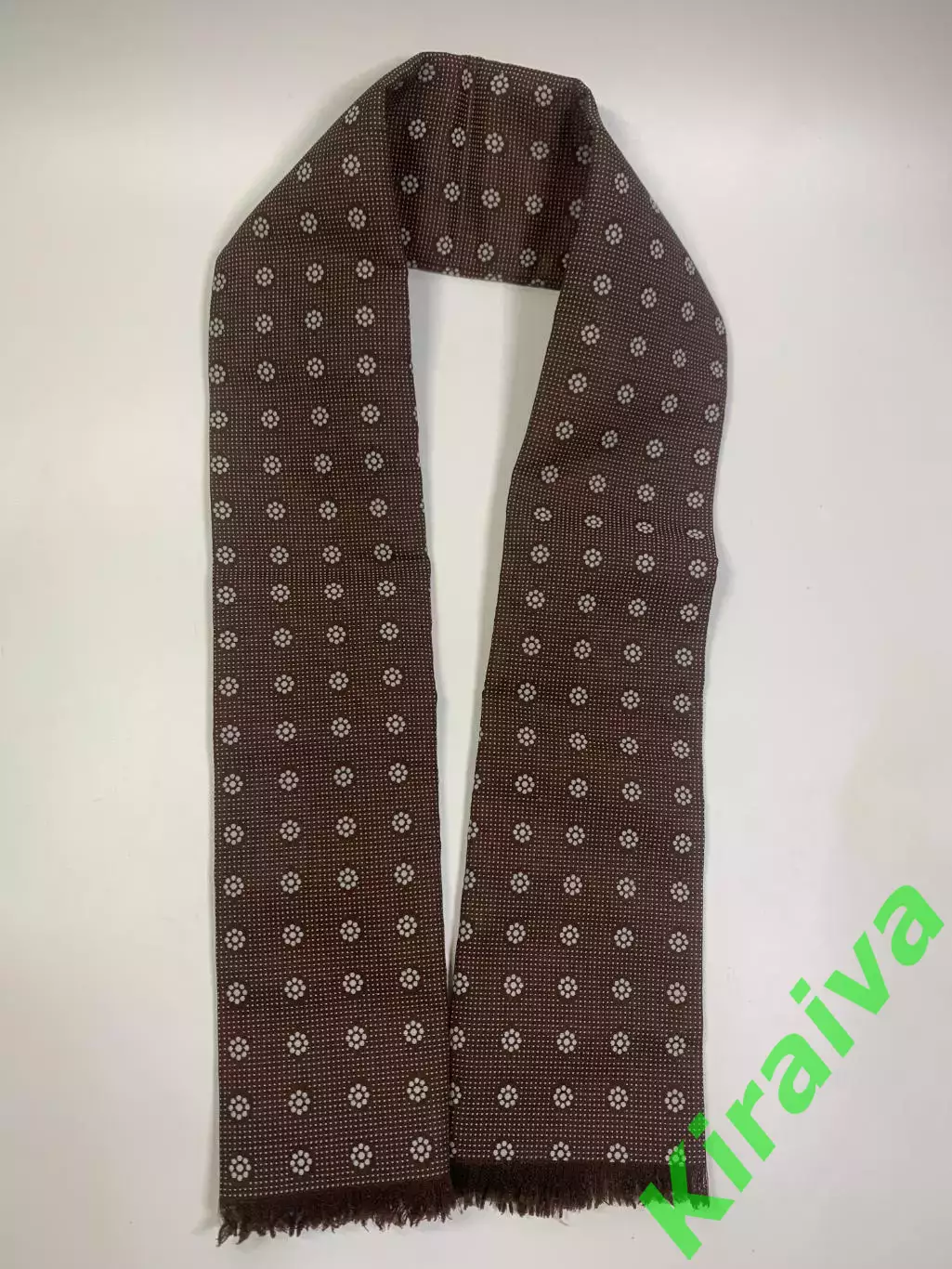 Мужской шарф с принтом и короткими кисточками (Н1020) 4