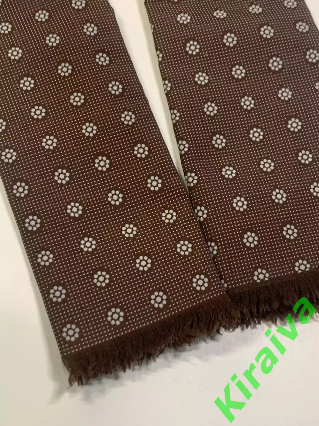 Мужской шарф с принтом и короткими кисточками (Н1020) 5