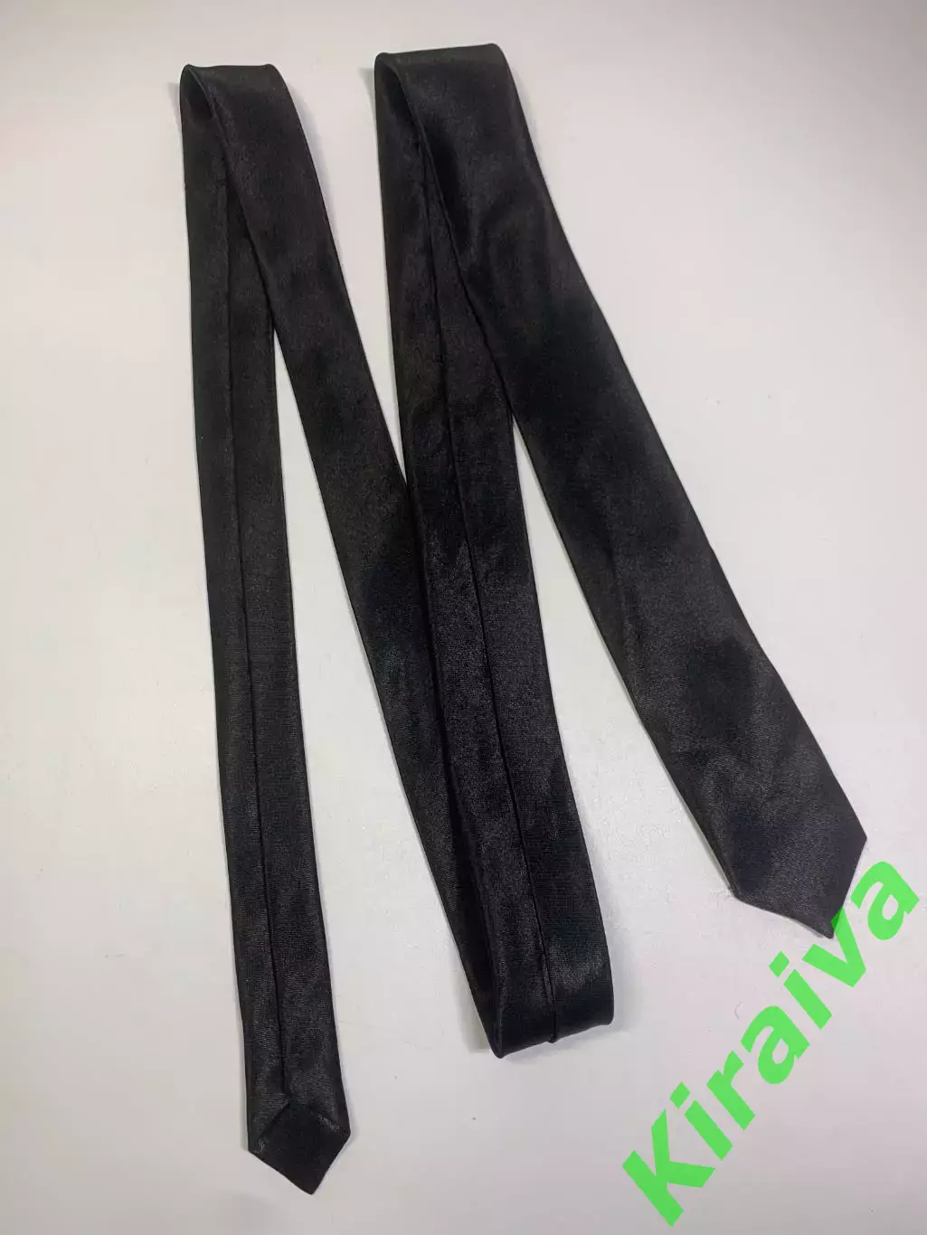 Винтажный узкий галстук HAND MADE (slim) чёрный (Н1021) 1