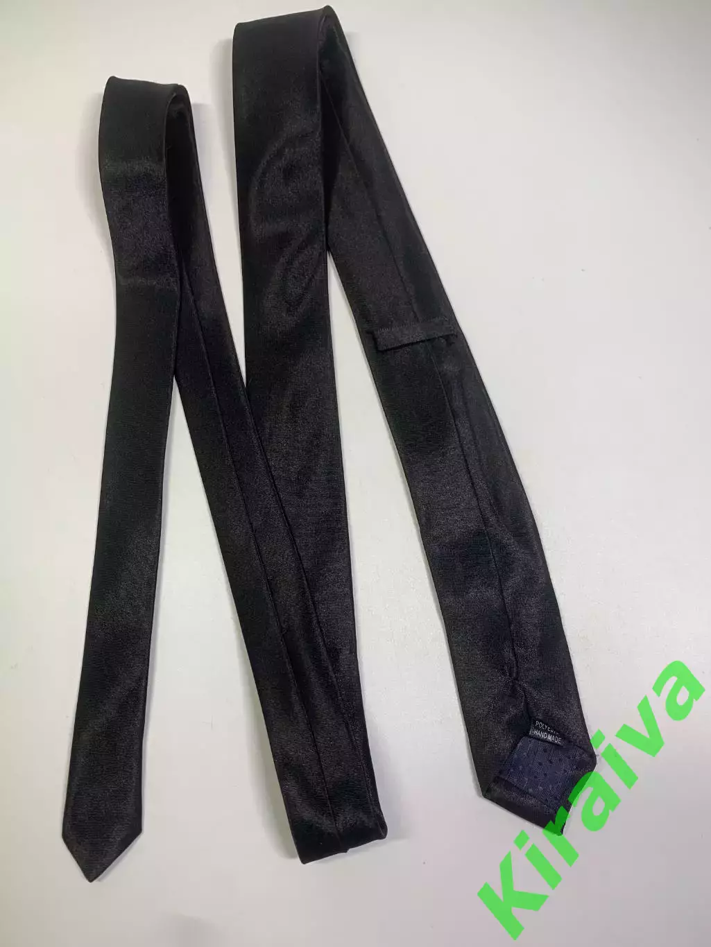 Винтажный узкий галстук HAND MADE (slim) чёрный (Н1021) 3