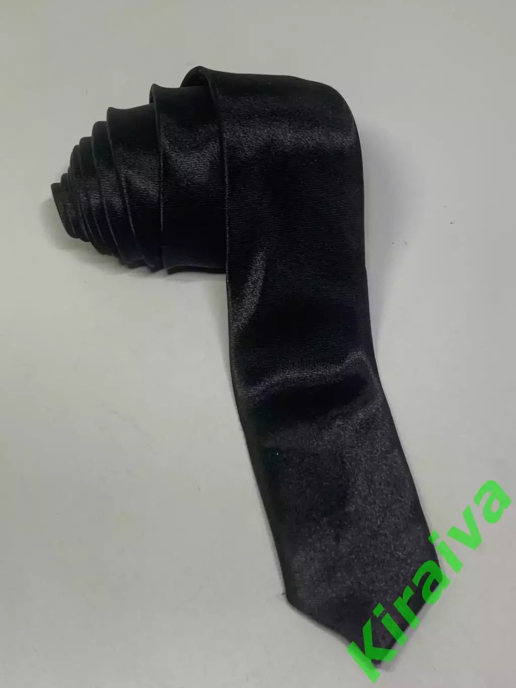 Винтажный узкий галстук HAND MADE (slim) чёрный (Н1021) 5