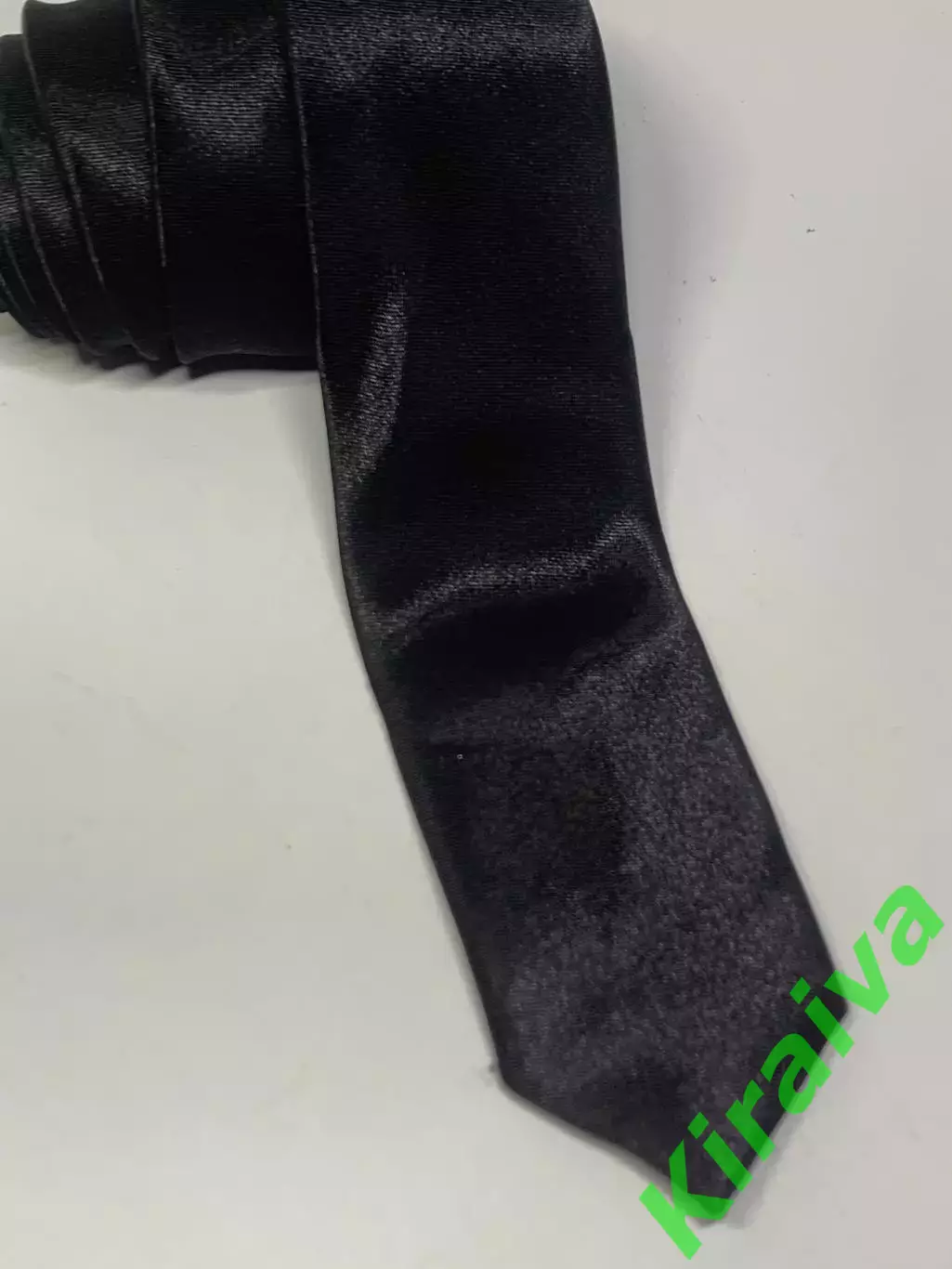 Винтажный узкий галстук HAND MADE (slim) чёрный (Н1021) 6