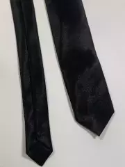 Винтажный узкий галстук HAND MADE (slim) чёрный (Н1021)