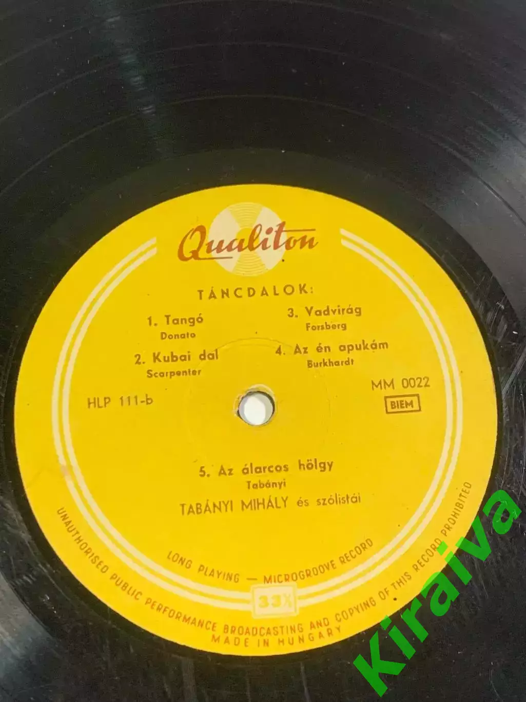 Виниловая пластинка «T?ncdalok (Танцевальные песни)» Qualiton Венгрия 1950 Н2694 2