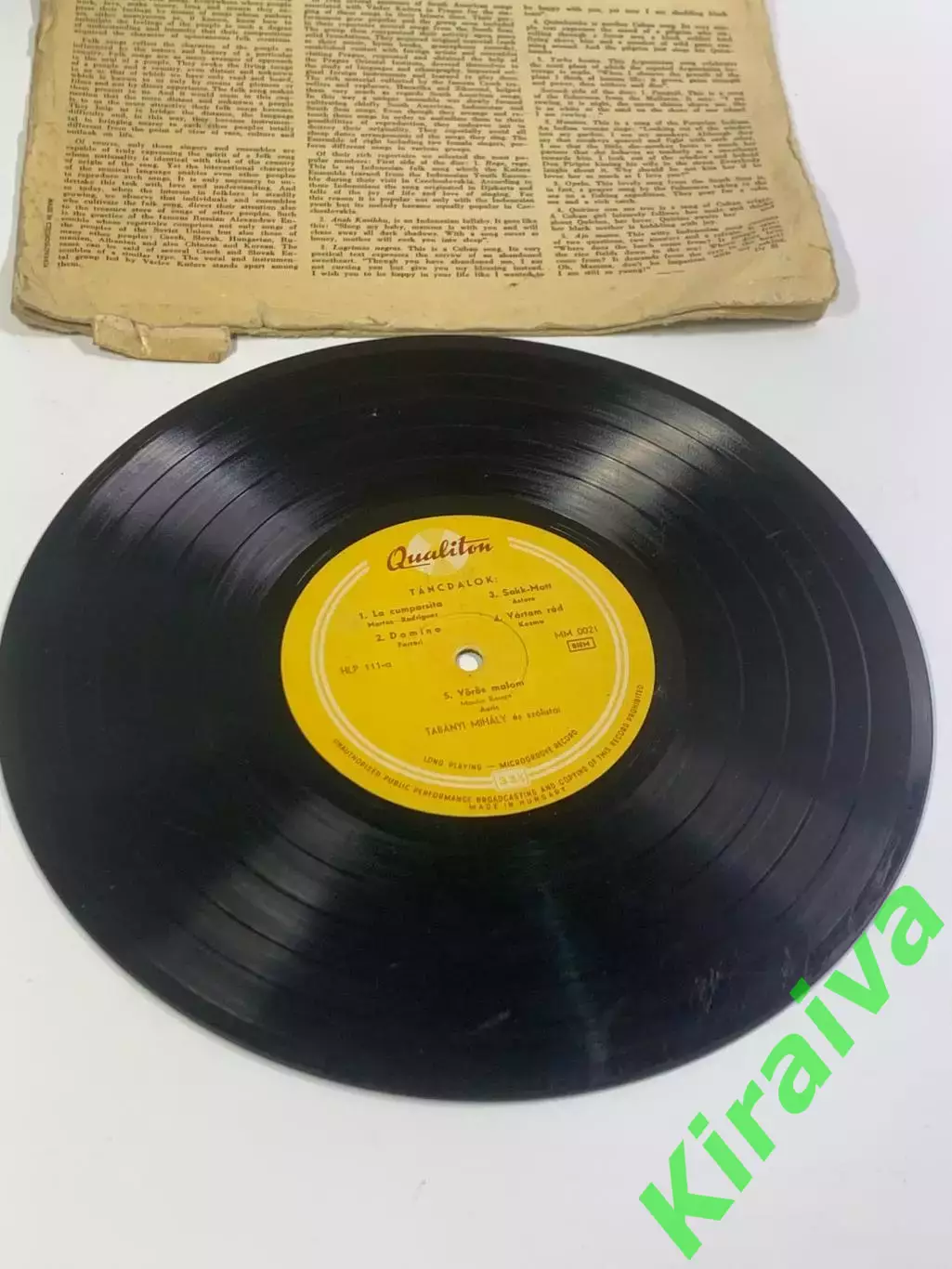 Виниловая пластинка «T?ncdalok (Танцевальные песни)» Qualiton Венгрия 1950 Н2694 5