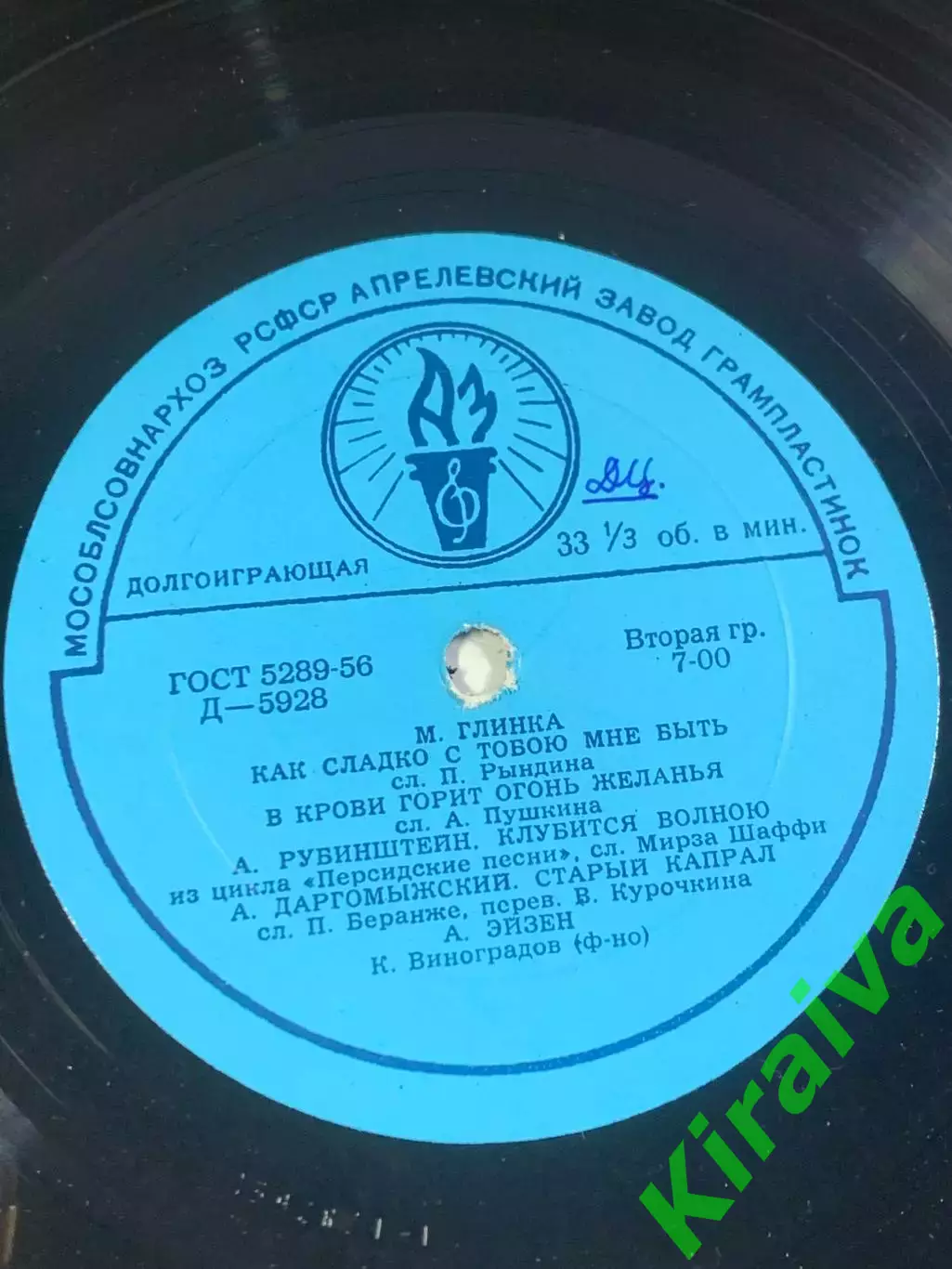 Виниловая пластинка романсы «Песня о песне» Тихон Хренников Артур Эйзен Ме Н2705 6