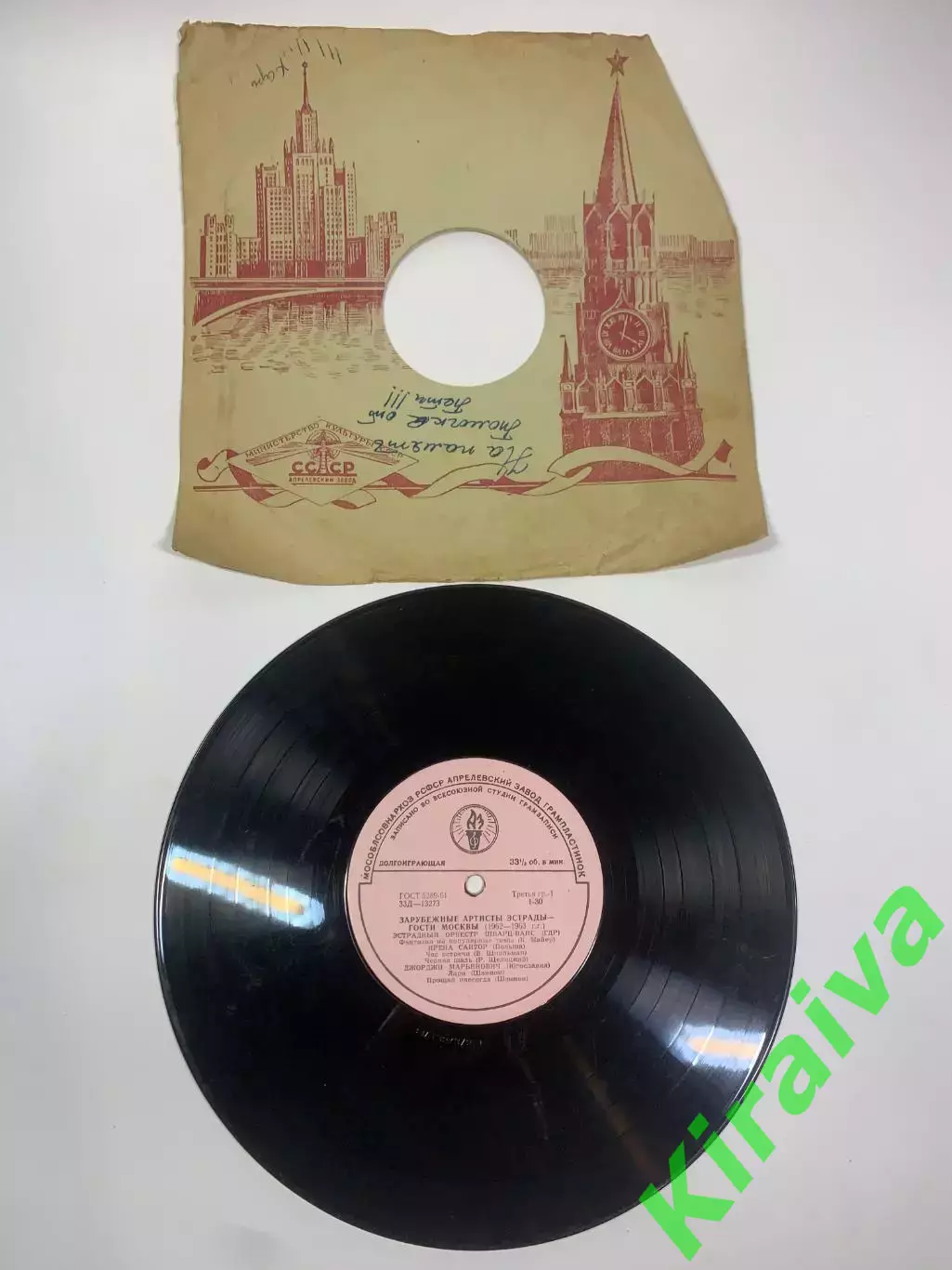 Виниловая пластинка эстрада «Зарубежные артисты эстрады — Гости 1962–1963» Н2708