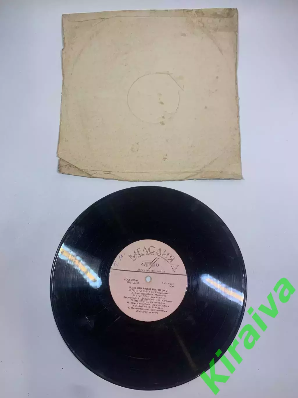 Виниловая пластинка эстрада «Всем, кто любит песню №7» Мелодия 33Д-26610Н2719 3