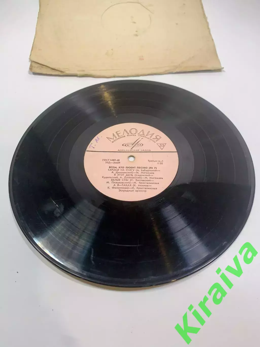 Виниловая пластинка эстрада «Всем, кто любит песню №7» Мелодия 33Д-26610Н2719 4