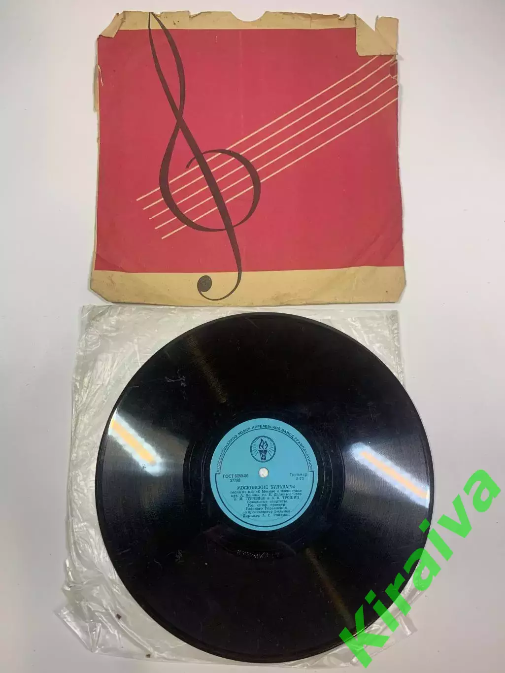 Виниловая пластинка песня из кинофильма «О Москве и москвичах» МосковскиеН2722