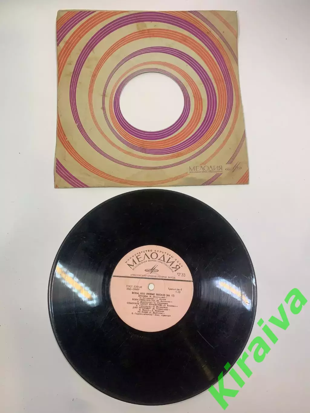 Виниловая пластинка эстрада «Всем, кто любит песню №17» Мелодия СССР 33Д-3 Н2724