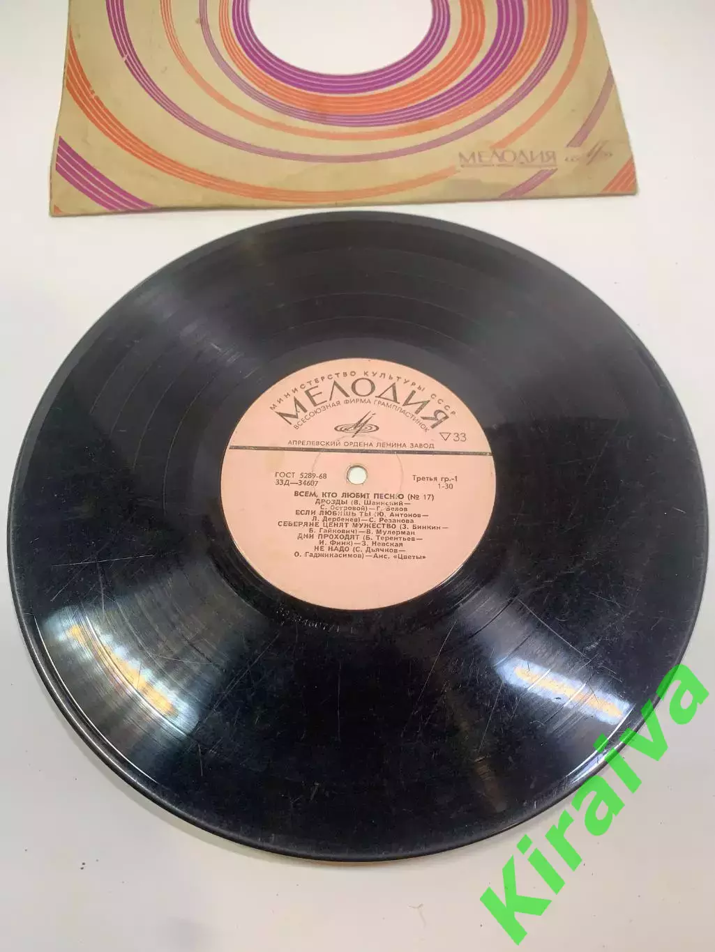 Виниловая пластинка эстрада «Всем, кто любит песню №17» Мелодия СССР 33Д-3 Н2724 1