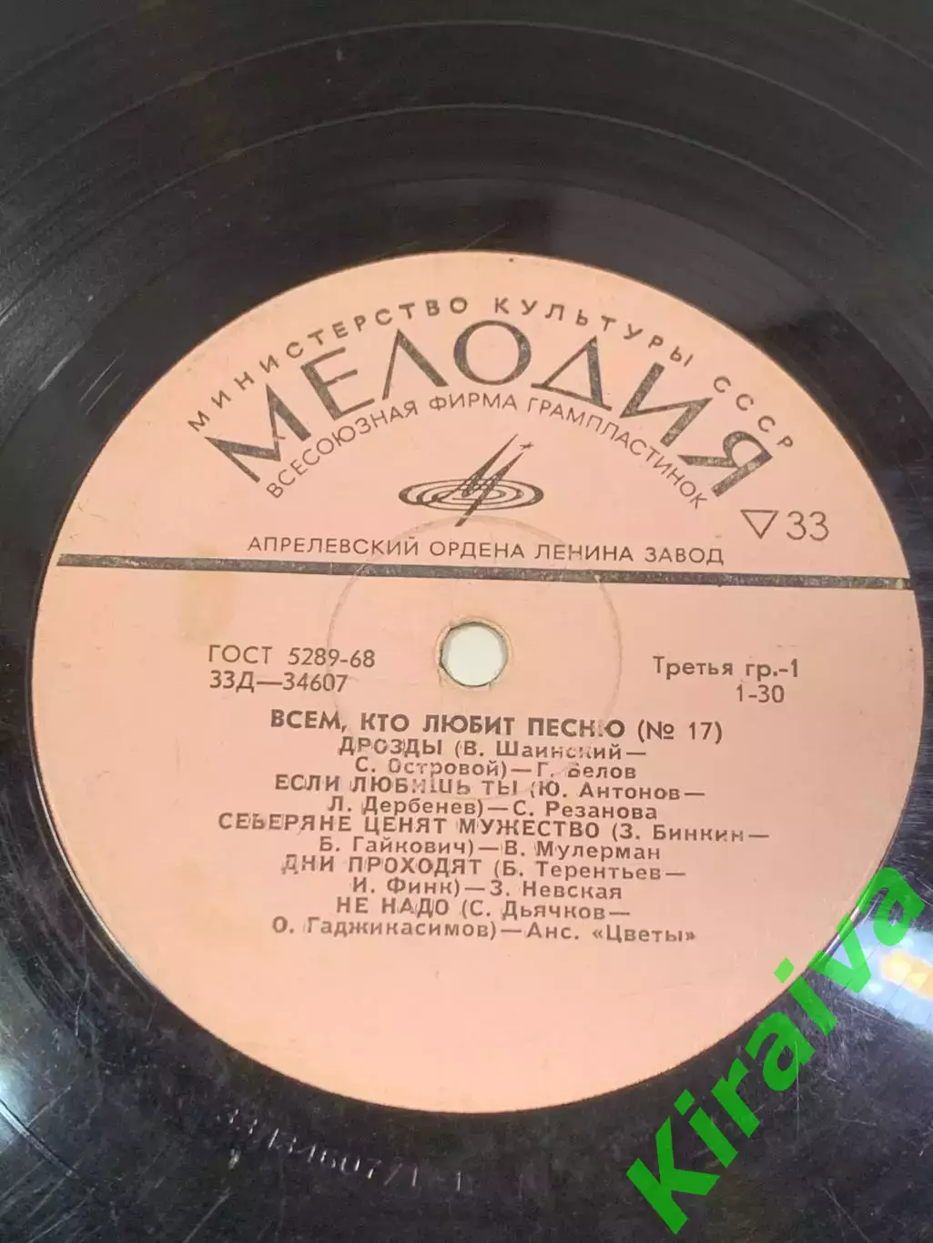 Виниловая пластинка эстрада «Всем, кто любит песню №17» Мелодия СССР 33Д-3 Н2724 2