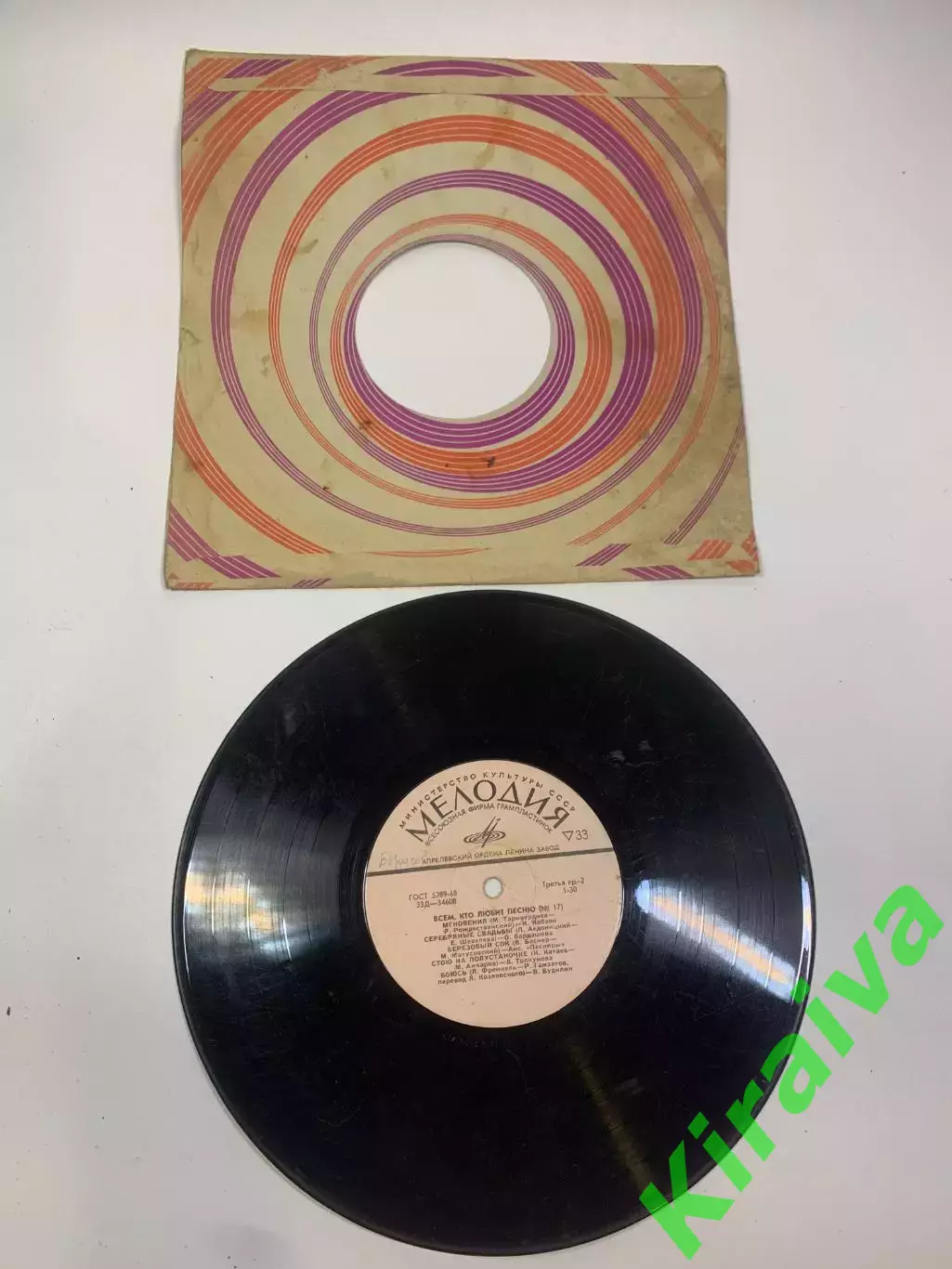 Виниловая пластинка эстрада «Всем, кто любит песню №17» Мелодия СССР 33Д-3 Н2724 3