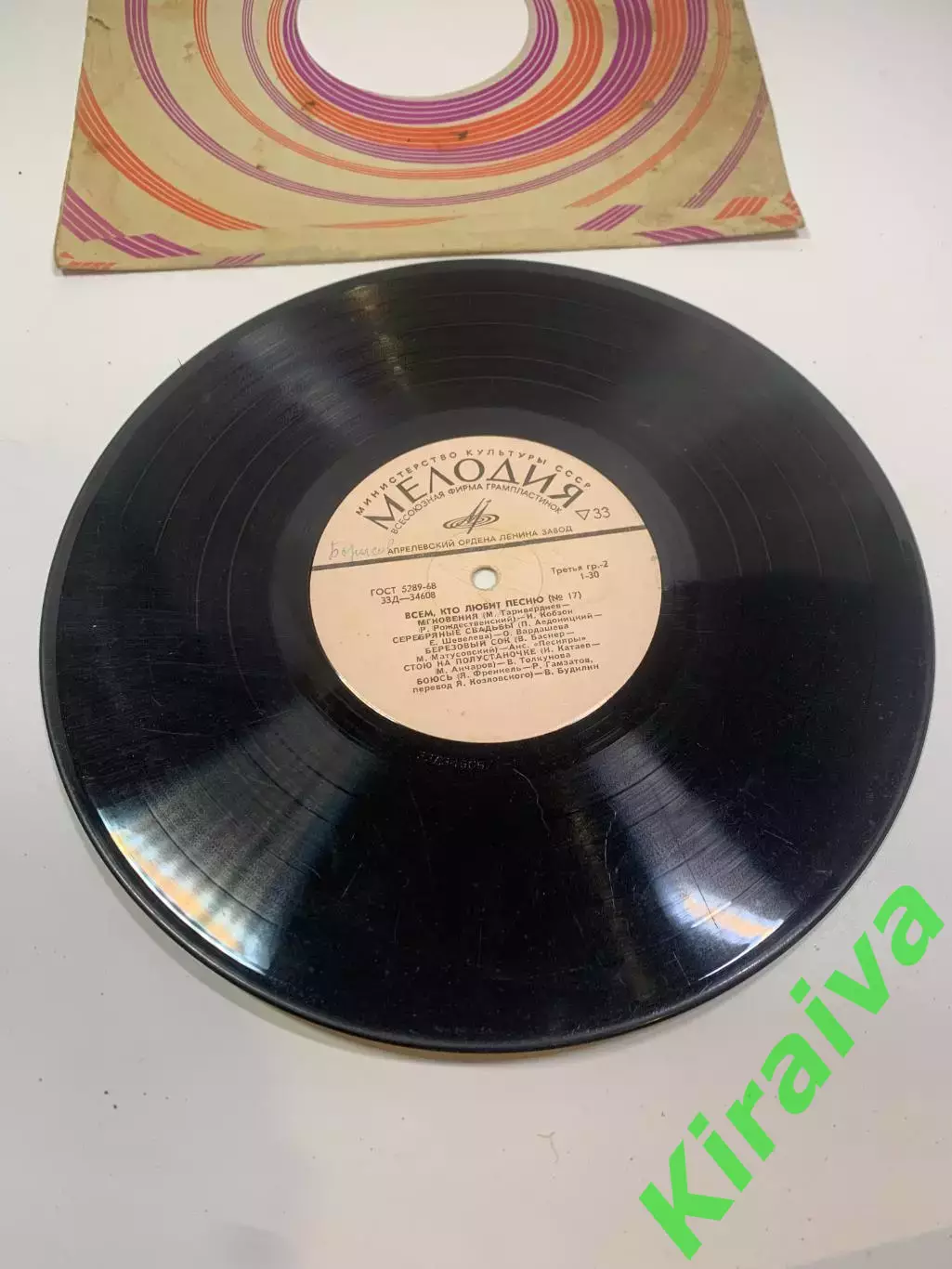 Виниловая пластинка эстрада «Всем, кто любит песню №17» Мелодия СССР 33Д-3 Н2724 4