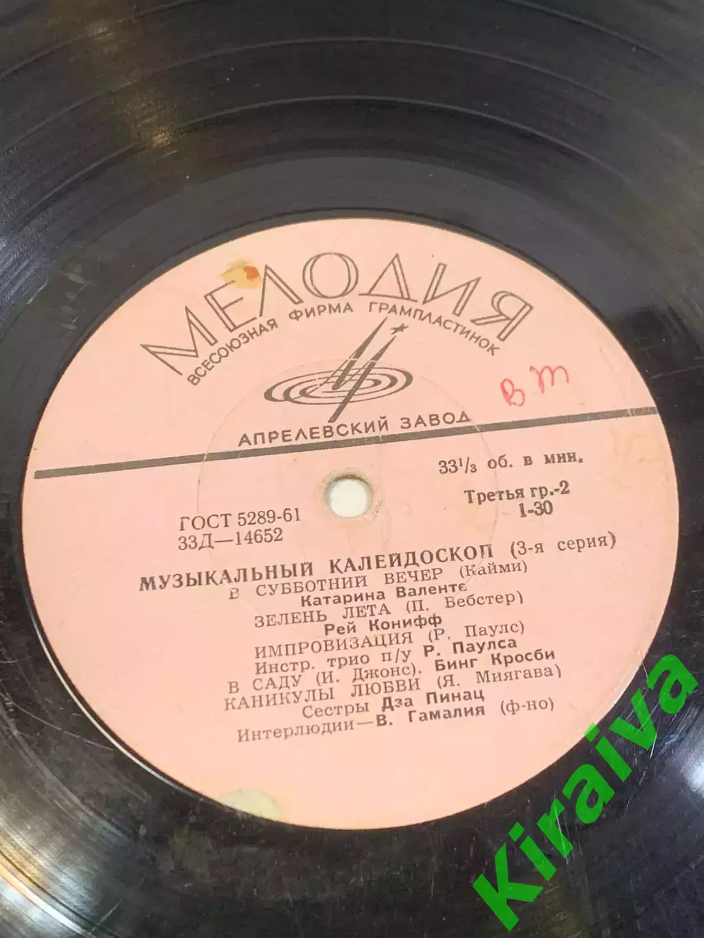 Виниловая пластинка эстрада «Музыкальный калейдоскоп (3 серия)» Мелодия СС Н2725 2