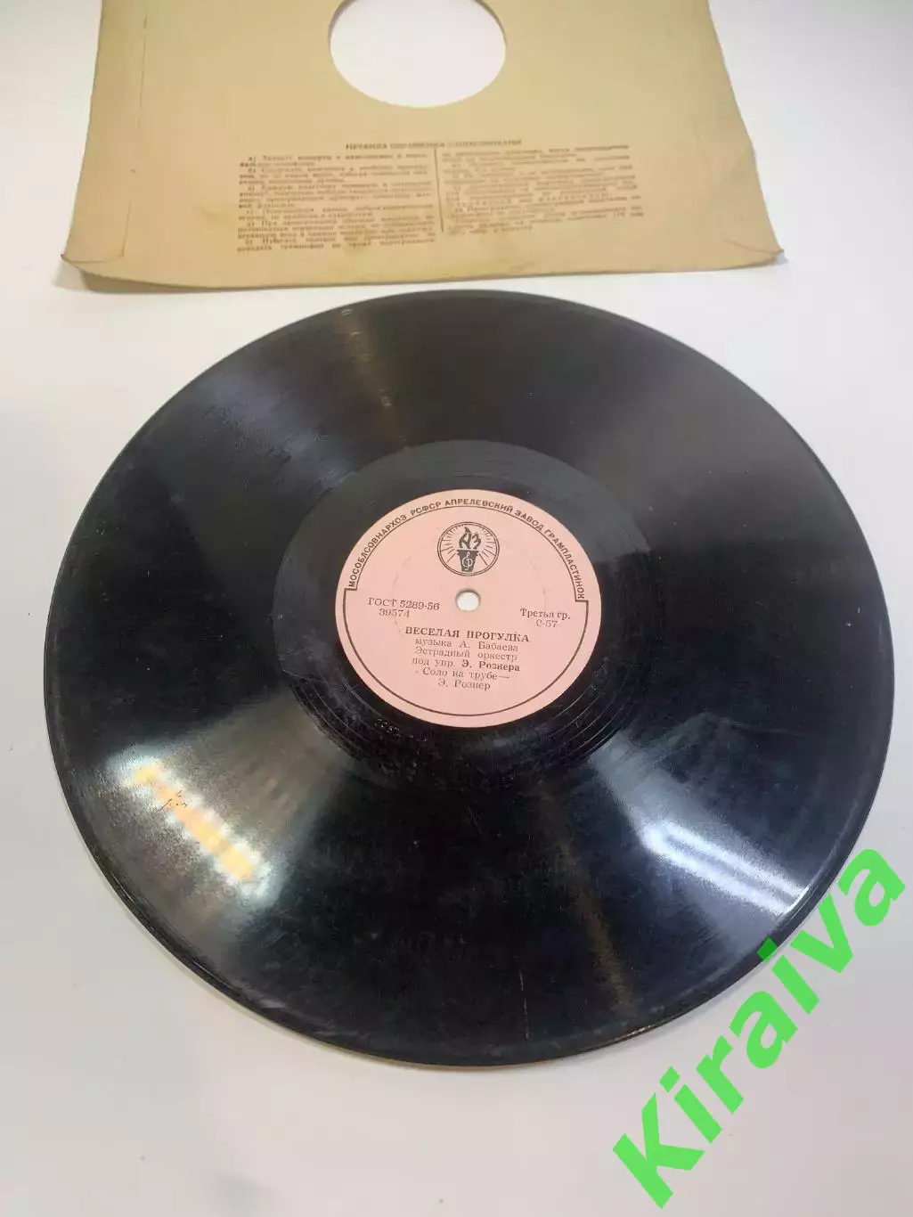 Виниловая пластинка эстрада «Царевна-Несмеяна / Весёлая прогулка» СССР 78 Н2732 4
