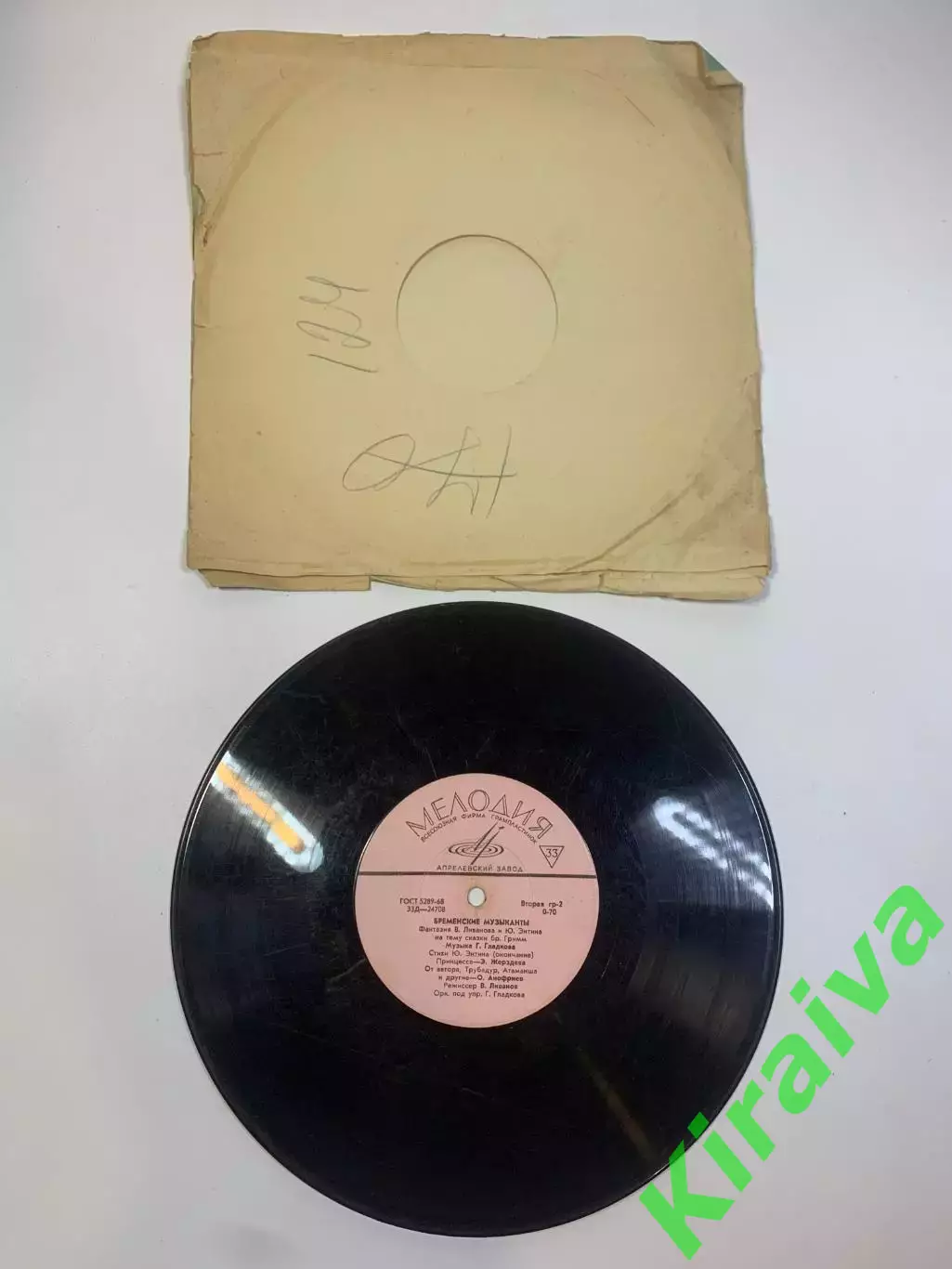 Виниловая пластинка аудиосказка «Бременские музыканты» Мелодия 33Д-24707 Н2733 3