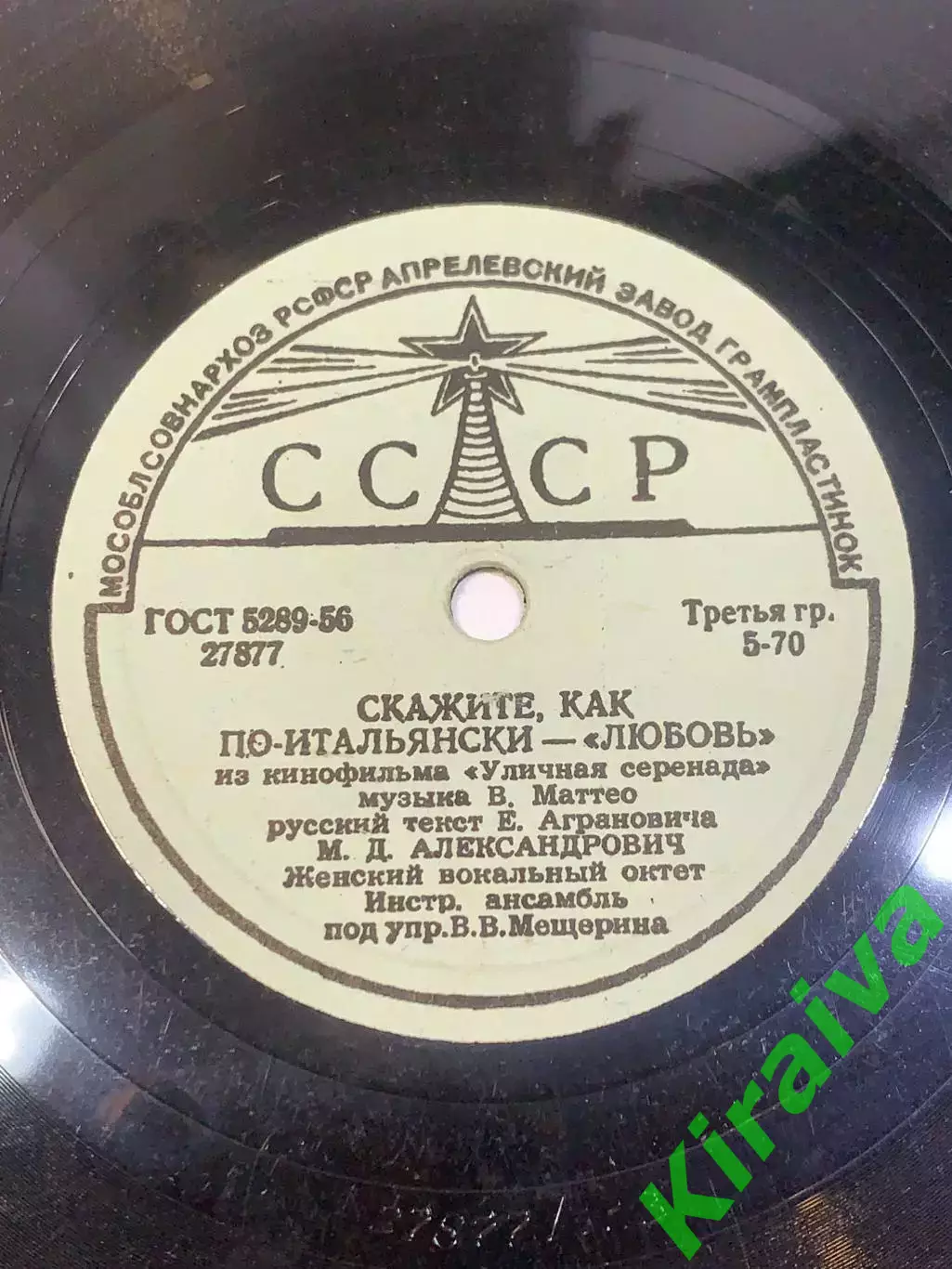 Виниловая пластинка эстрада «Уличная серенада / Скажите, как по-итальянски Н2734 5