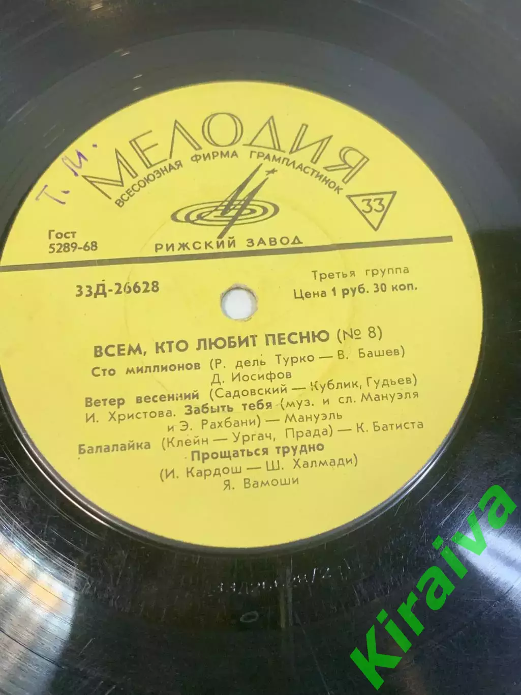 Виниловая пластинка эстрада «Всем, кто любит песню (№ 8)» Мелодия РижскийН2741 6