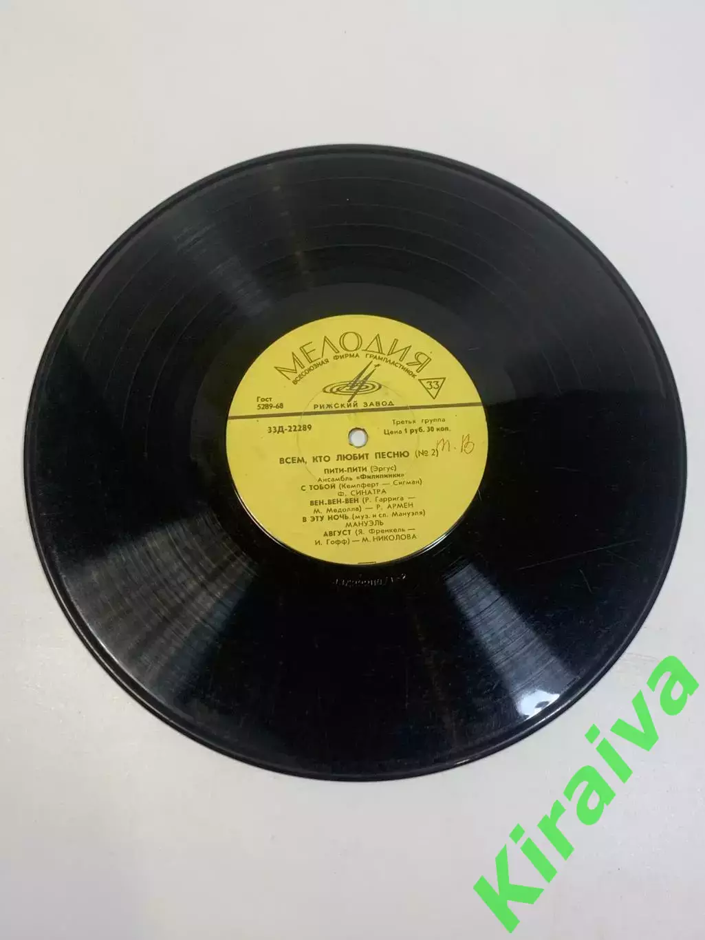 Виниловая пластинка эстрада «Всем, кто любит песню (№ 2)» Мелодия СССР 33Д Н2742