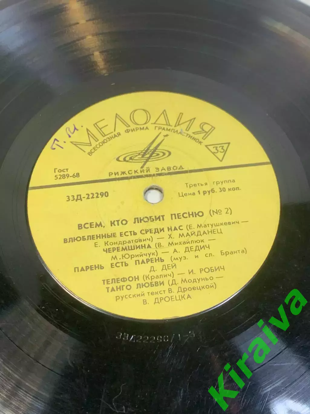 Виниловая пластинка эстрада «Всем, кто любит песню (№ 2)» Мелодия СССР 33Д Н2742 5
