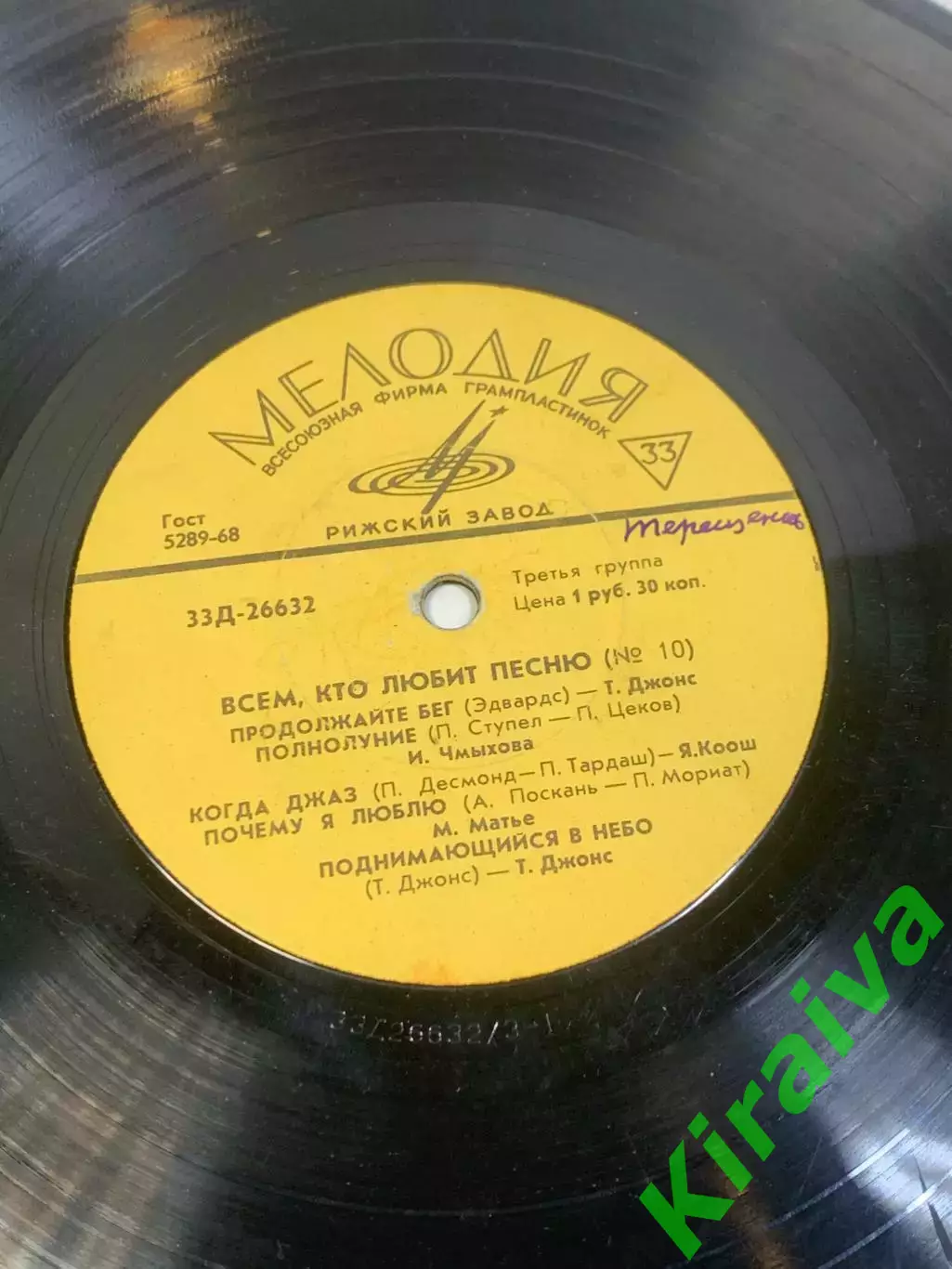 Виниловая пластинка эстрада «Всем, кто любит песню (№ 10)» Мелодия Рижский Н2743 2
