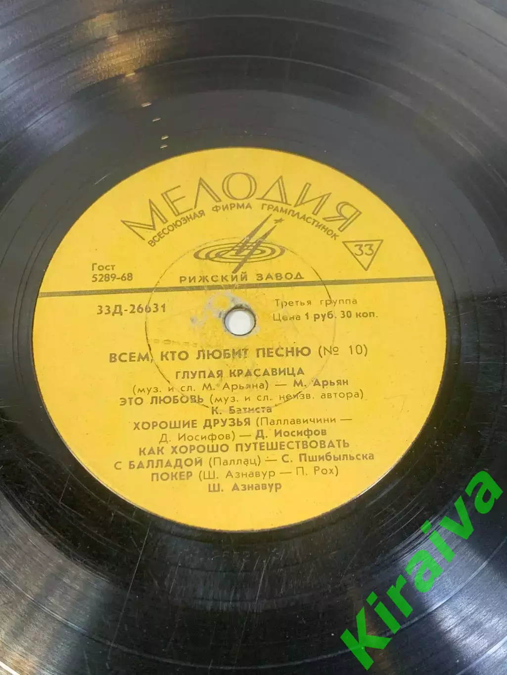 Виниловая пластинка эстрада «Всем, кто любит песню (№ 10)» Мелодия Рижский Н2743 4