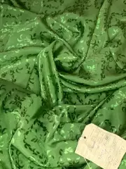 Ткань винтажная OLRITA Hedva жаккардовая зелёная орнамент Centrotex ЧССР Н2765