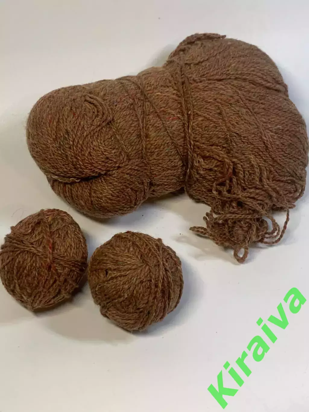 Пряжа винтажная унисекс шерсть 100% моток 210 г (±10 г) СССР коричневая Н2764,1 3