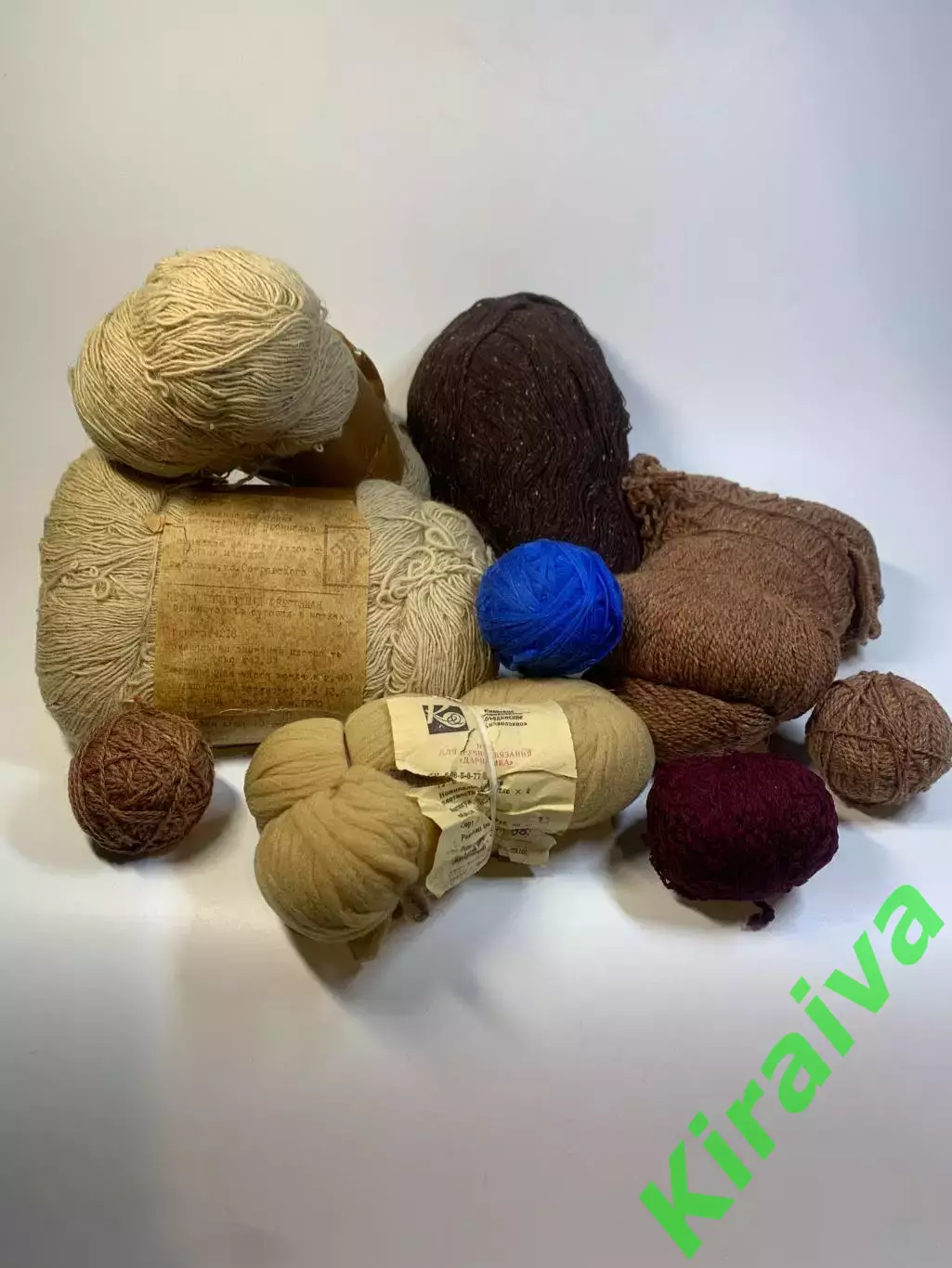 Набор пряжи для вязания носков унисекс винтаж шерсть 100% СССР коричневый Н2764