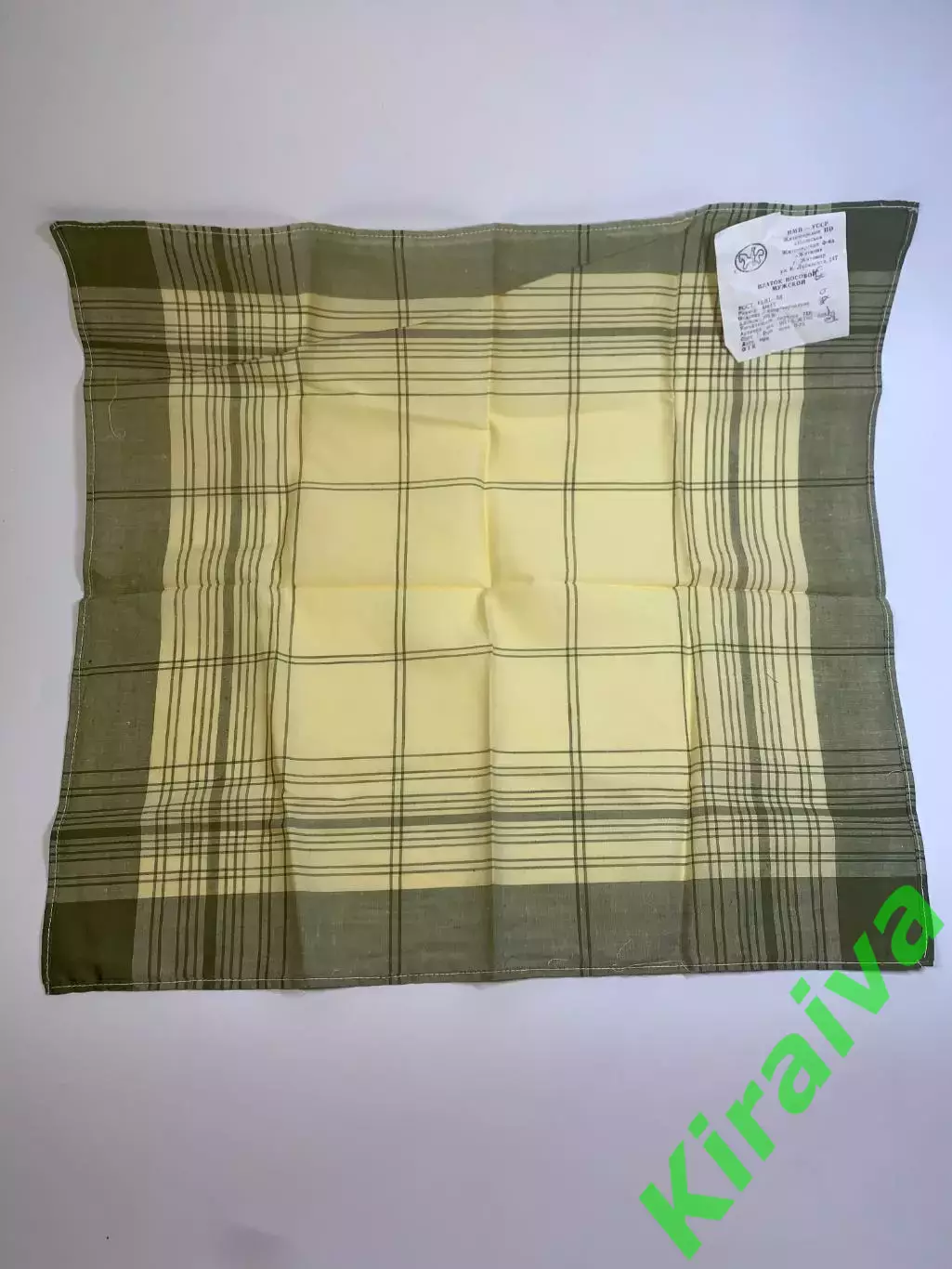 Платок носовой мужской винтаж СССР Житичи хлопок 43?43 см в клетку новый Н2769