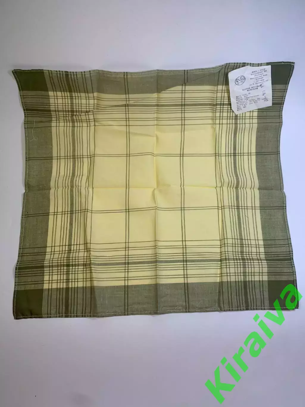 Платок носовой мужской винтаж СССР Житичи хлопок 43?43 см в клетку новый Н2769 1