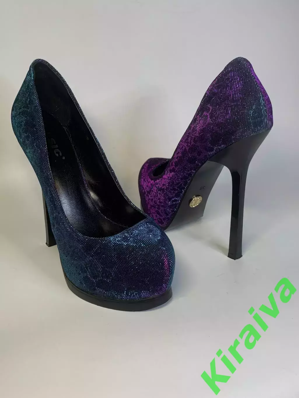 Туфли женские хамелеон Basic Editions на шпильке и платформе 38 фиолетовый Н2772 5
