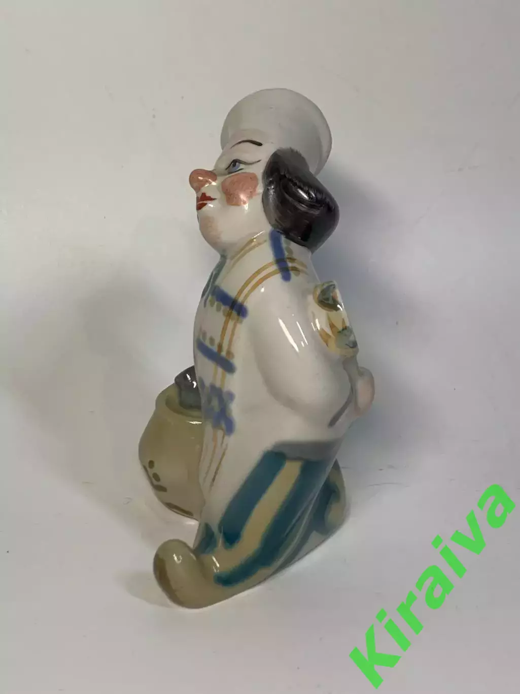 Статуетка вінтажна «Клоун-кухар з котом» порцеляновий СРСР ручний розпис 1 Н2845 2