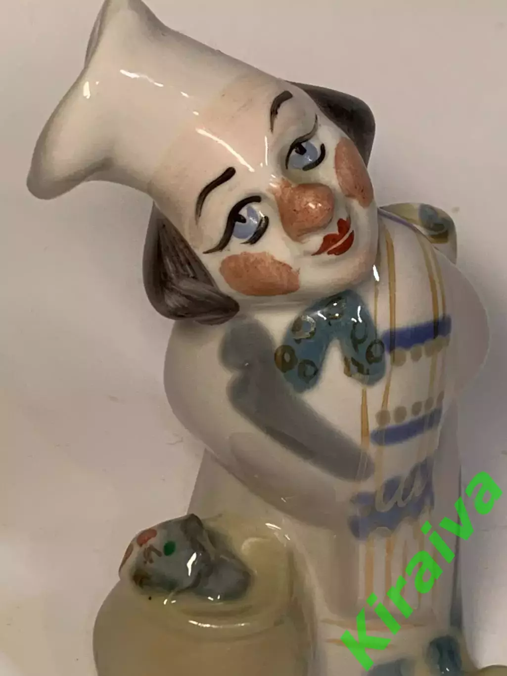 Статуетка вінтажна «Клоун-кухар з котом» порцеляновий СРСР ручний розпис 1 Н2845 6