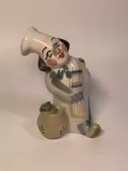Статуетка вінтажна «Клоун-кухар з котом» порцеляновий СРСР ручний розпис 1 Н2845