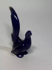 Статуэтка фарфоровая «Фазан» кобальт с золочением СССР винтаж 9 см (Н2846)