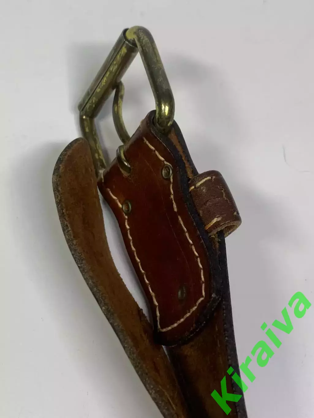 Ремень мужской кожаный коричневый с заклёпками 4 см (Н2855) 6