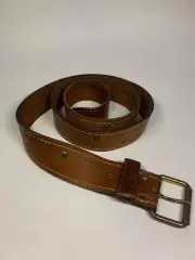 Ремень мужской кожаный коричневый с заклёпками 4 см (Н2855)