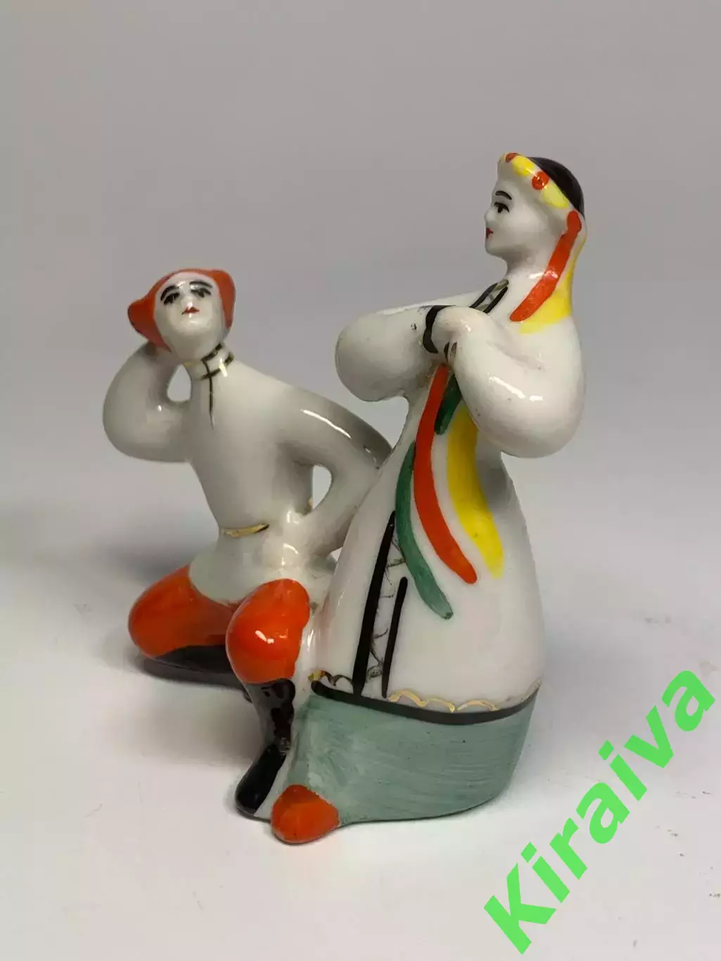 Статуэтка фарфоровая «Гопачок / танцующая пара» СССР Полонский ЗХК миниа (Н1929)