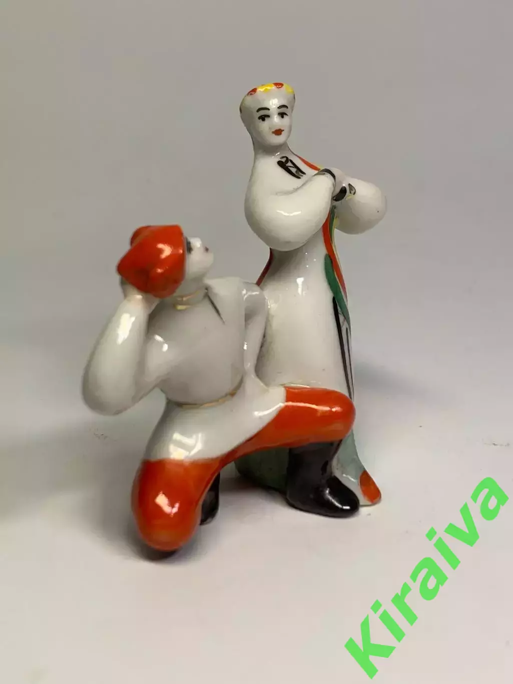 Статуэтка фарфоровая «Гопачок / танцующая пара» СССР Полонский ЗХК миниа (Н1929) 4