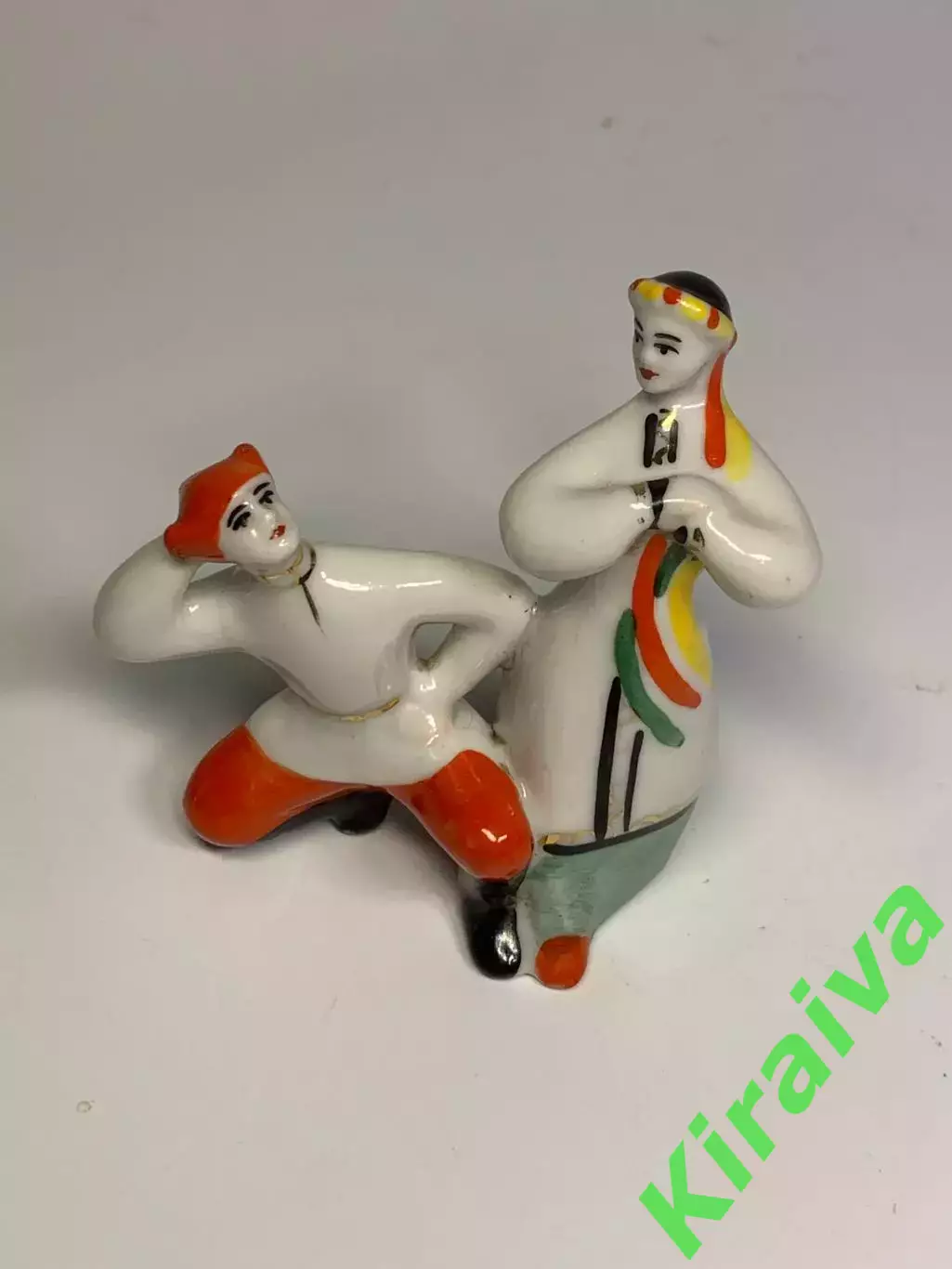 Статуэтка фарфоровая «Гопачок / танцующая пара» СССР Полонский ЗХК миниа (Н1929) 5