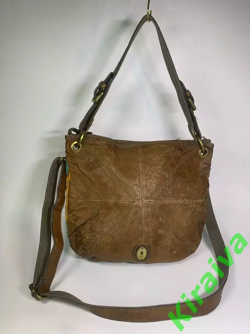 Сумка женская через плечо кожанная Fossil Vintage Chevron Multicolor Color Н2860 2